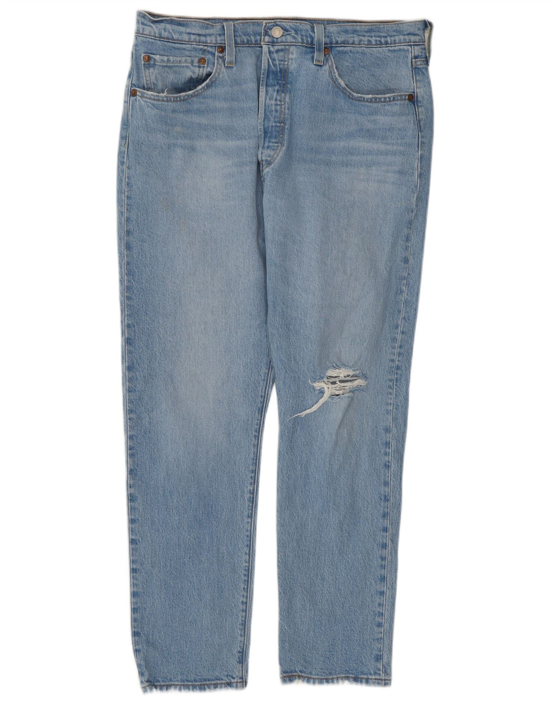 Blugi drepți distressed 501 Levi's pentru femei L32 L28 Bumbac albastru