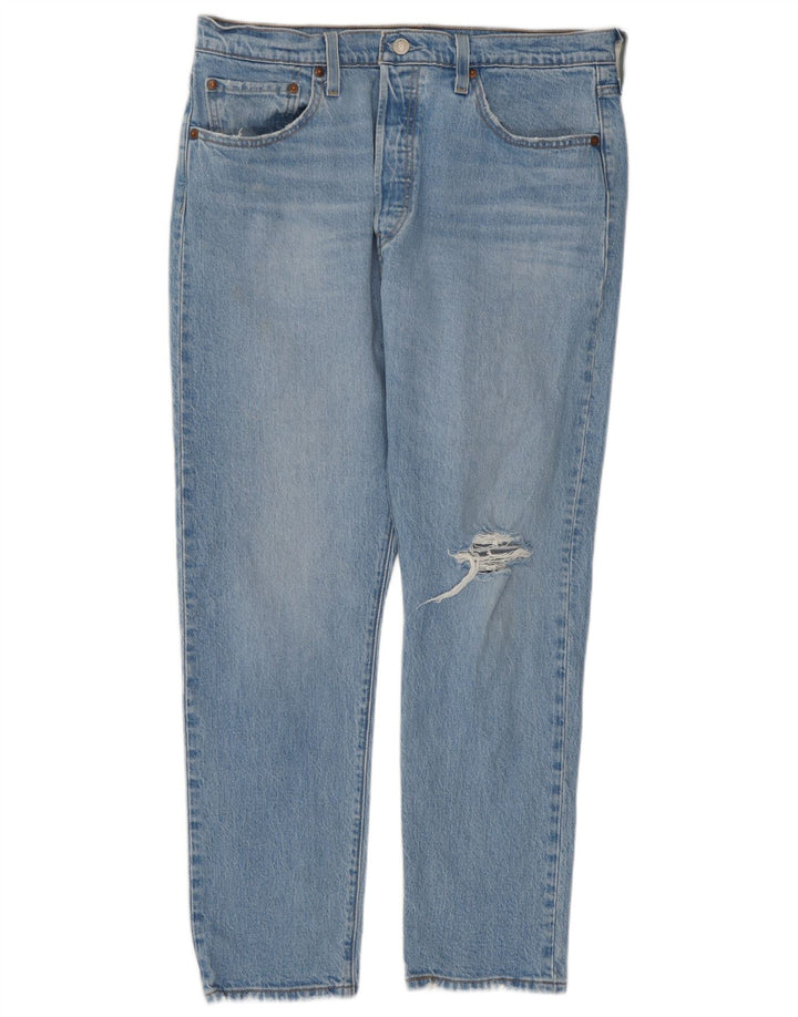 Blugi drepți distressed 501 Levi's pentru femei L32 L28 Bumbac albastru