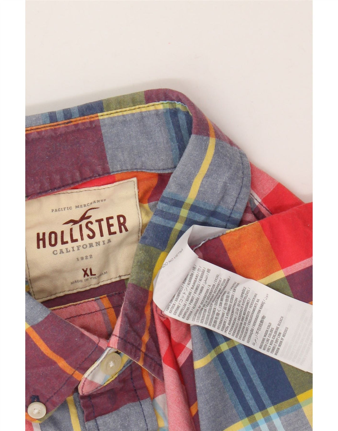 Cămașă Hollister pentru bărbați XL, bumbac cu carouri multicolore