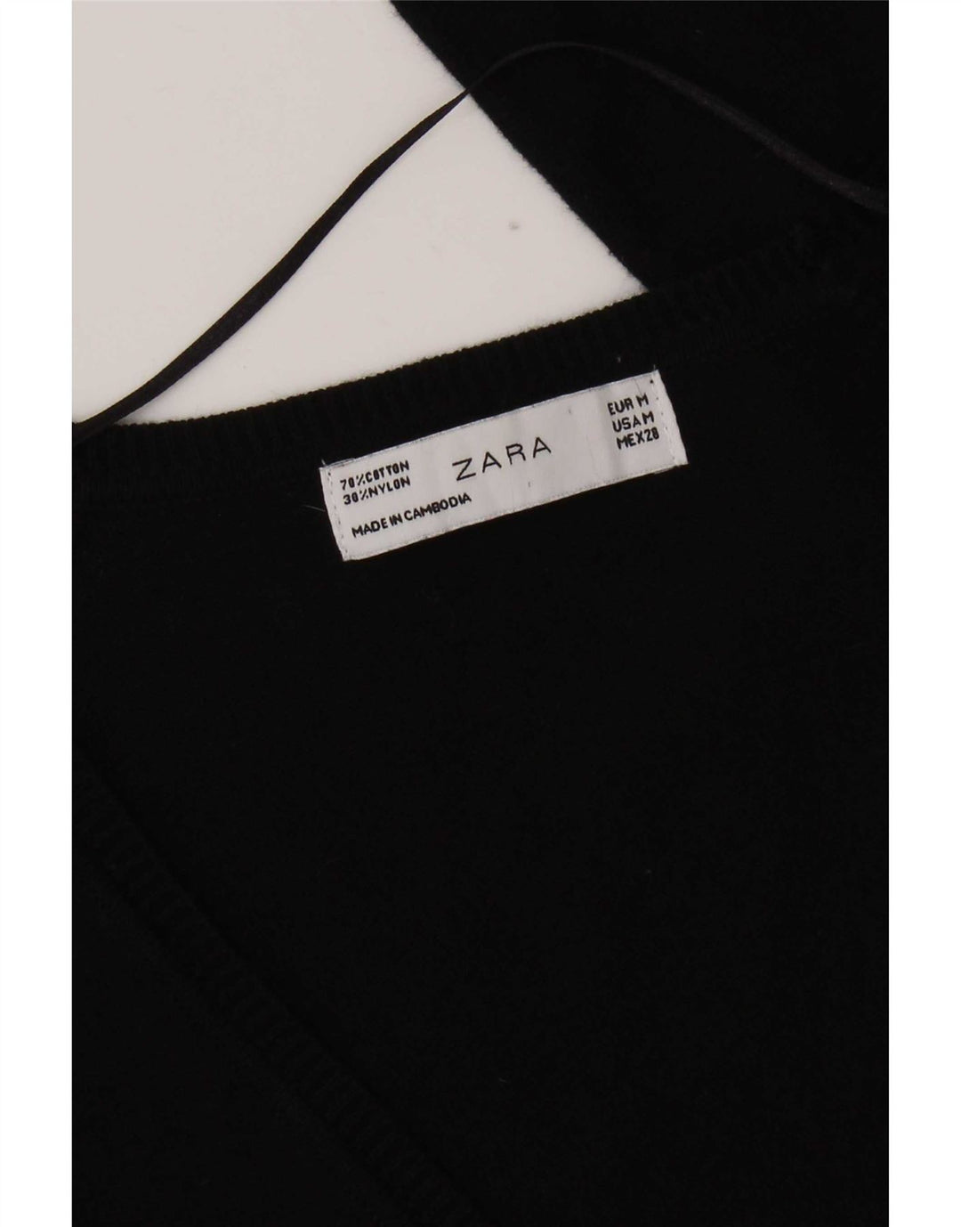 Pulover cardigan pentru femei Zara UK 12 bumbac mediu negru