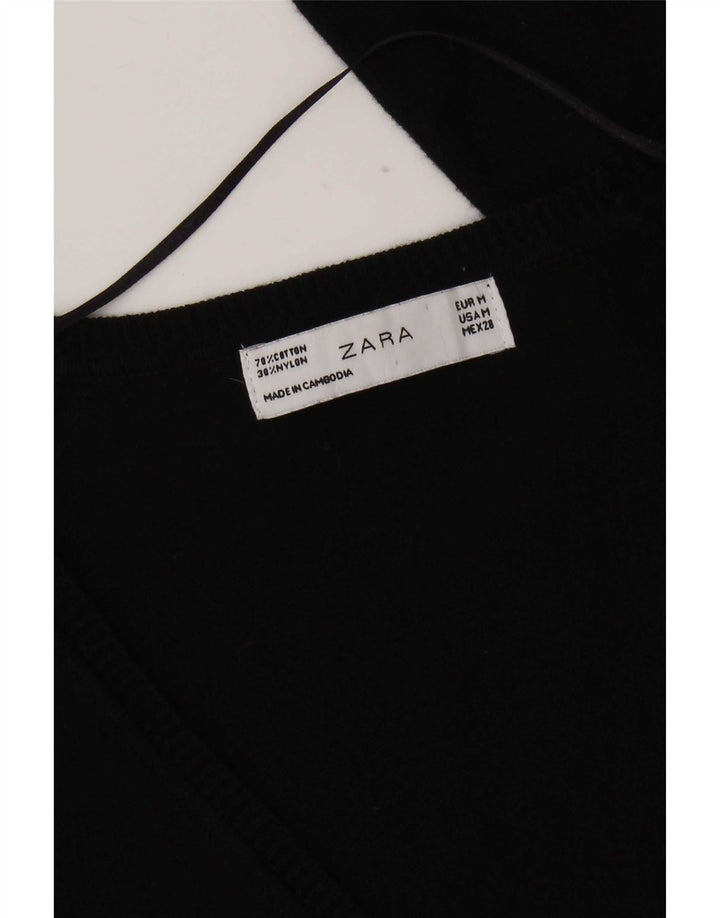Pulover cardigan pentru femei Zara UK 12 bumbac mediu negru