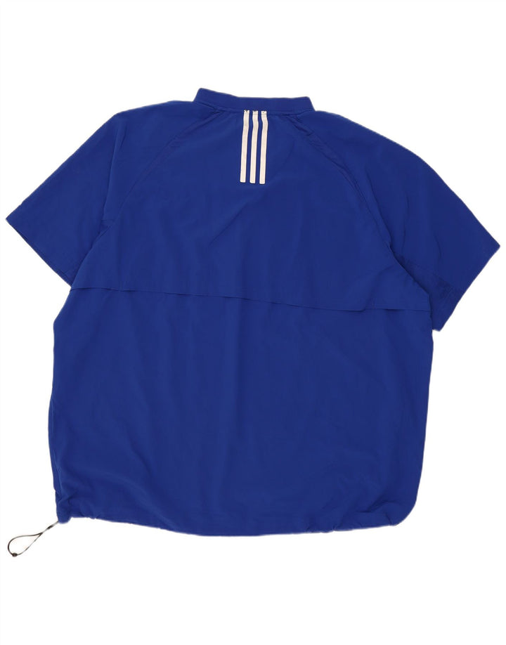 Trening pentru bărbați Adidas cu mânecă scurtă, pulover, 3XL, poliester, albastru