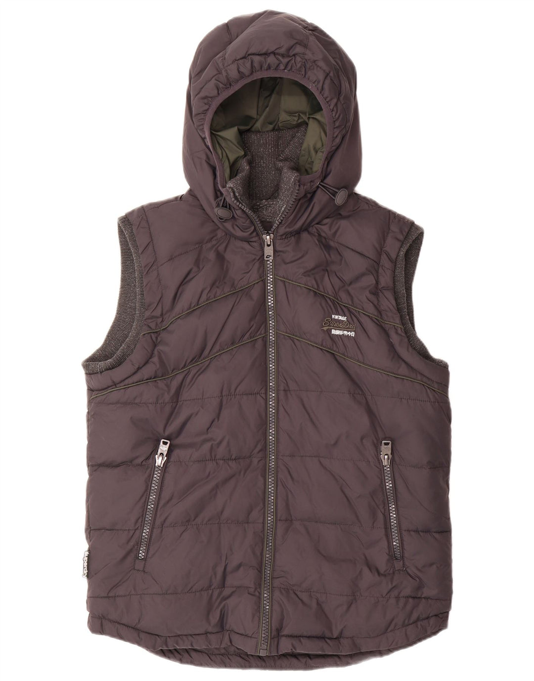 SUPERDRY Gilet căptușit cu glugă pentru bărbați UK 38 Medium Navy Blue Marine