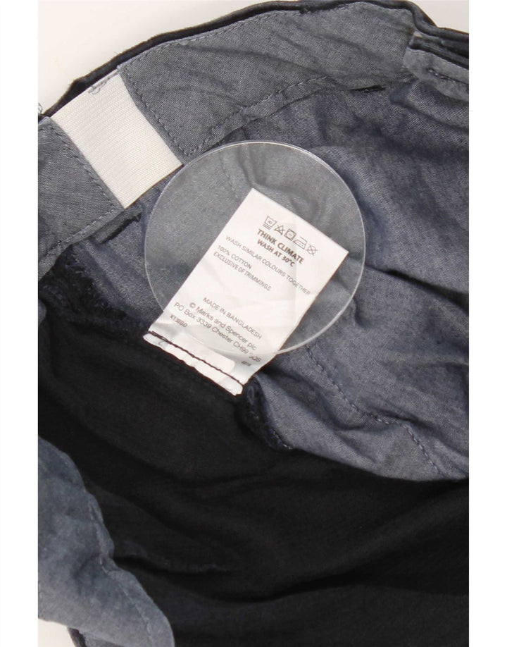 Pantaloni pentru femei Marks & Spencer, cu ajustare normală, din velur, L38 L31 bleumarin