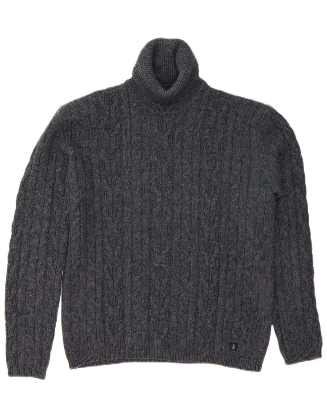 CALVIN KLEIN JEANS Pulover supradimensionat cu gât rulat pentru femei UK 18 XL gri