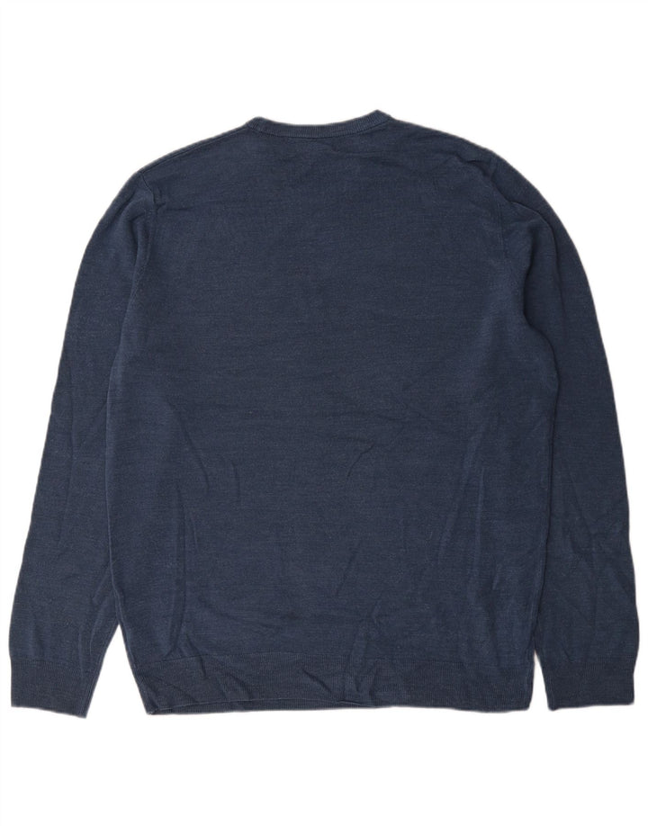 Pulover pentru bărbați Marks & Spencer cu gât crew pulover XL bleumarin acrilic