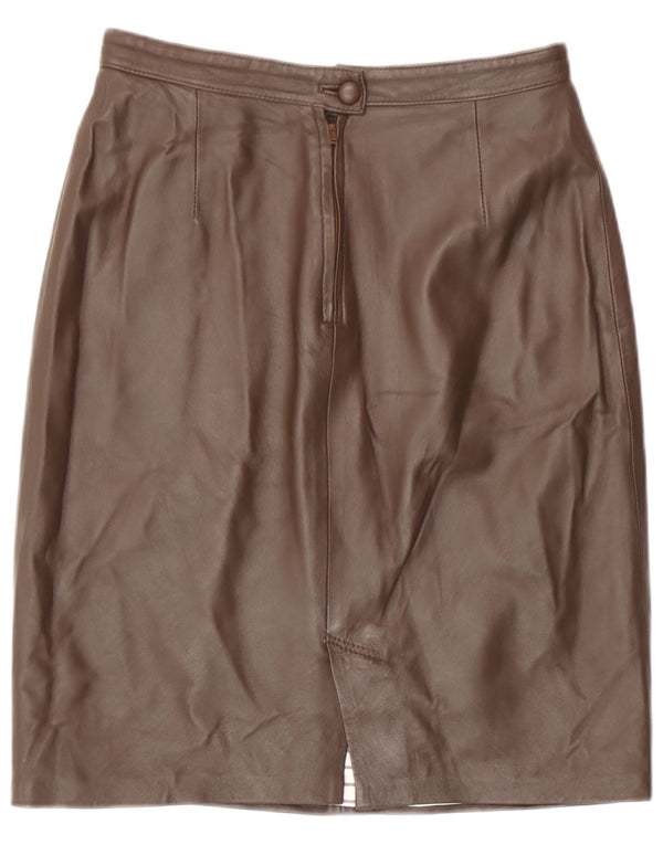 Fusta din piele vintage pentru femei EU 40 Medium W28 Maro