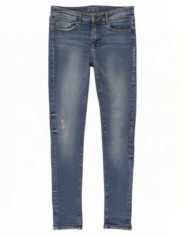 Blugi skinny distressed pentru femei Zara EU 42 Large W32 L33 Blue Bumbac