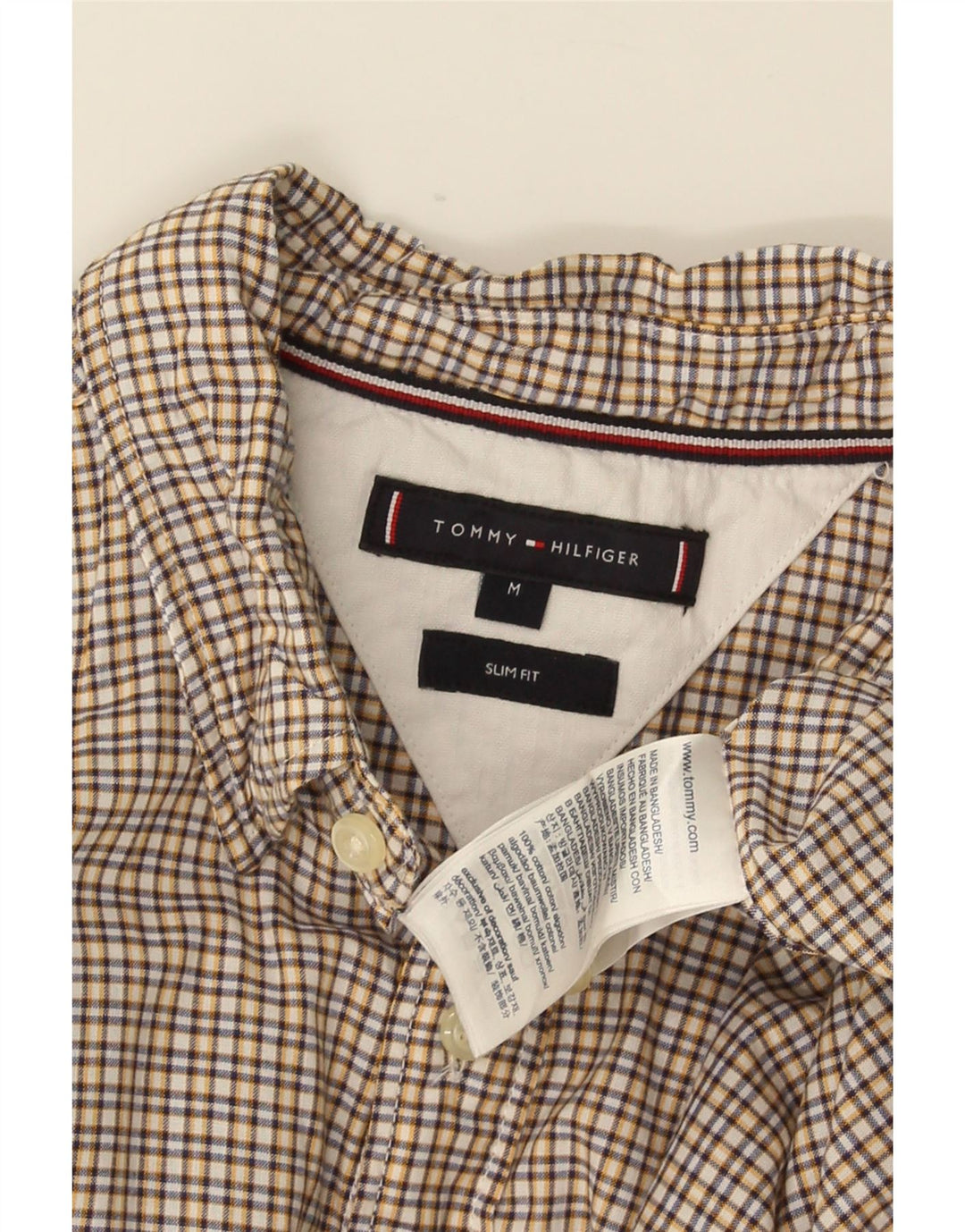 Cămașă pentru bărbați TOMMY HILFIGER Slim Fit Bumbac galben mediu Gingham