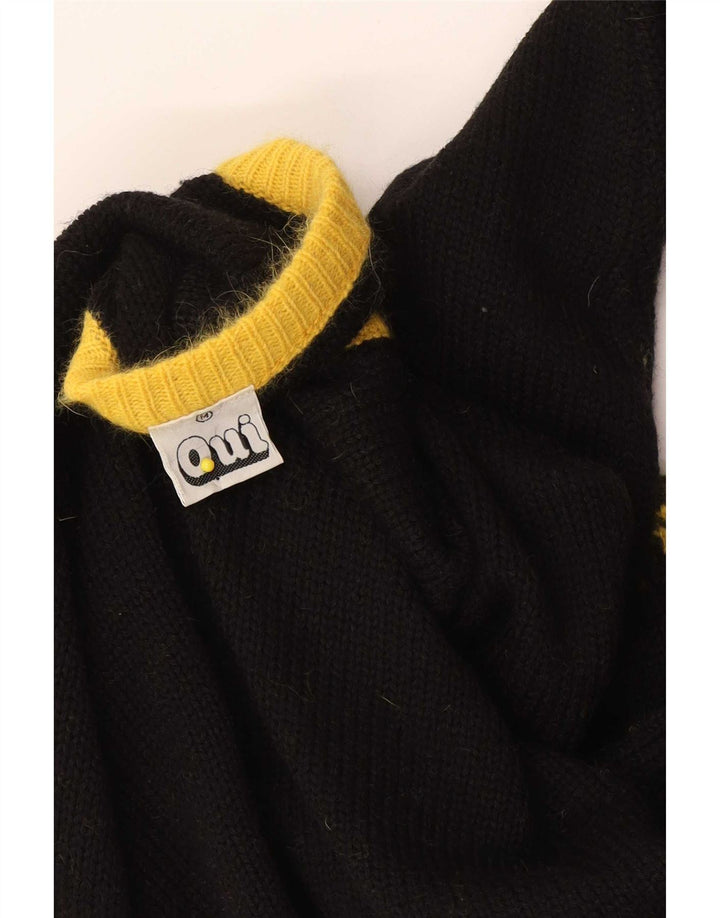 Pulover Oui pentru femei cu decolteu în V UK 14 Medium Black Colorblock