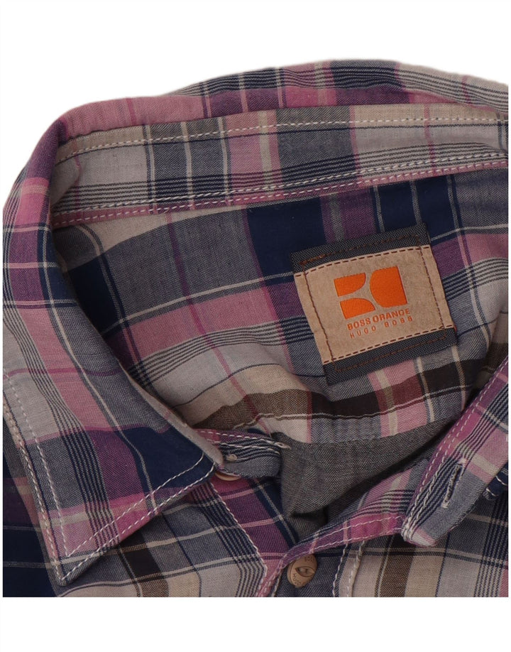 HUGO BOSS Mens Shirt XL Multicoloured Plaid Cotton