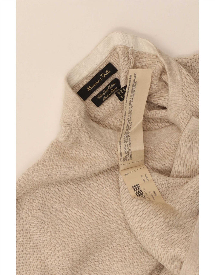 Massimo Dutti Top pentru bărbați cu mânecă lungă din bumbac mediu bej
