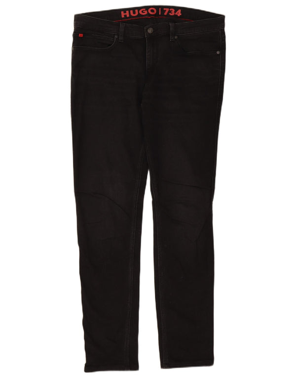 Blugi slim pentru bărbați Hugo Boss W33 L31 bumbac negru
