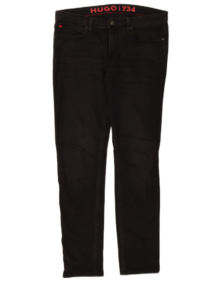 Blugi slim pentru bărbați Hugo Boss W33 L31 bumbac negru