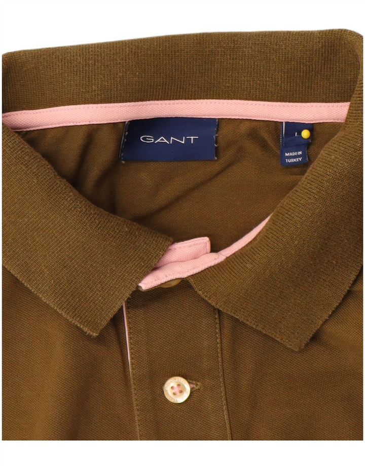 Tricou polo pentru bărbați Gant, bumbac kaki mare