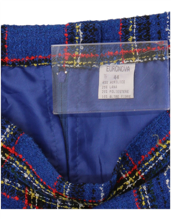 Fusta mini pentru femei Euronova IT 44 Medium W28 Blue Check Acrylic