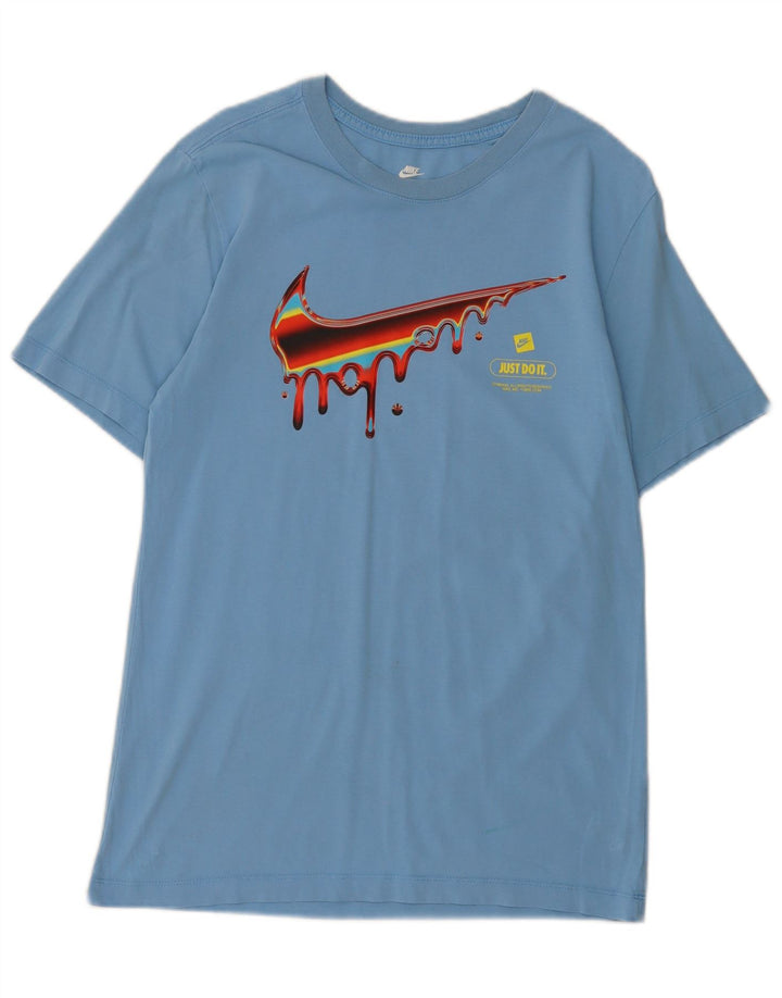Tricou grafic Nike pentru bărbați Top mic, albastru, bumbac
