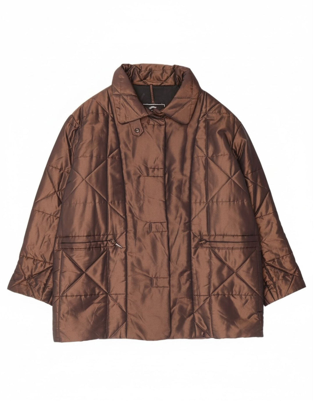 VINTAGE Womens Padded Coat UK 18 XL Brown