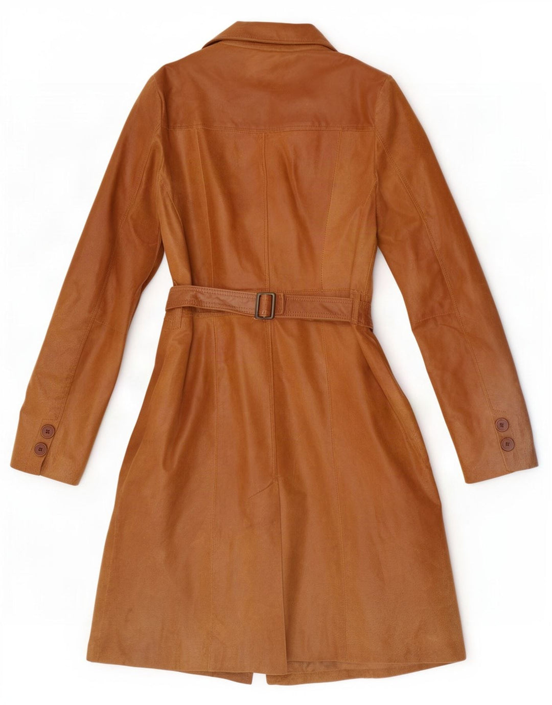 Palton din piele vintage pentru femei IT 46 mare maro