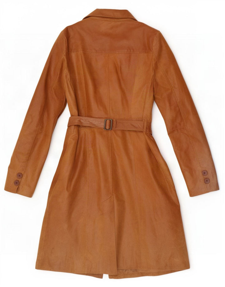 Palton din piele vintage pentru femei IT 46 mare maro