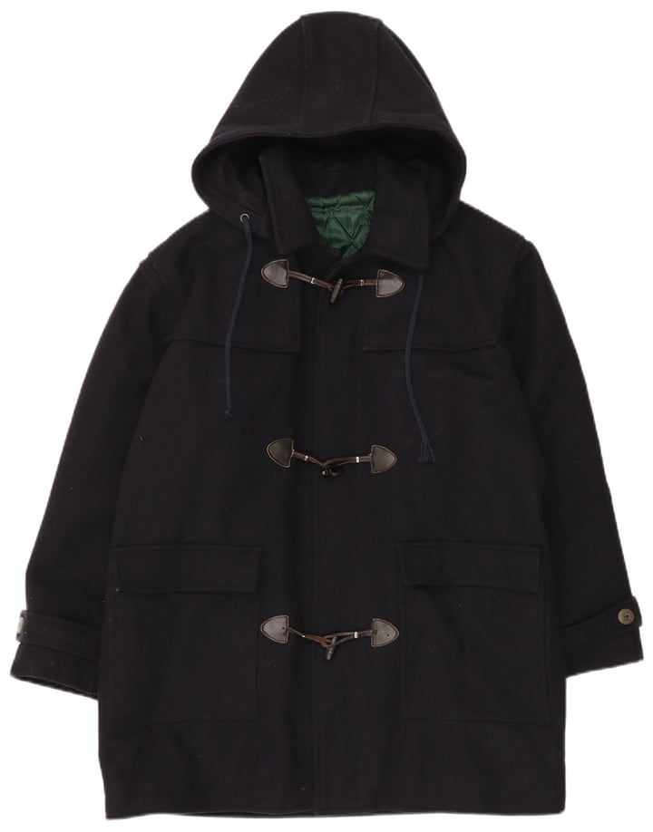 Jachetă duffle cu glugă pentru bărbați VINTAGE UK 40 mare bleumarin
