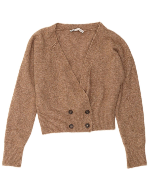 Pulover cardigan supradimensionat pentru femei Zara UK 10 Mic Bej