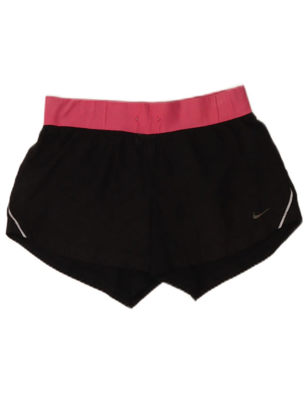 Pantaloni scurți sport Nike Dri Fit pentru femei UK 8 Small, negru, poliester color bloc