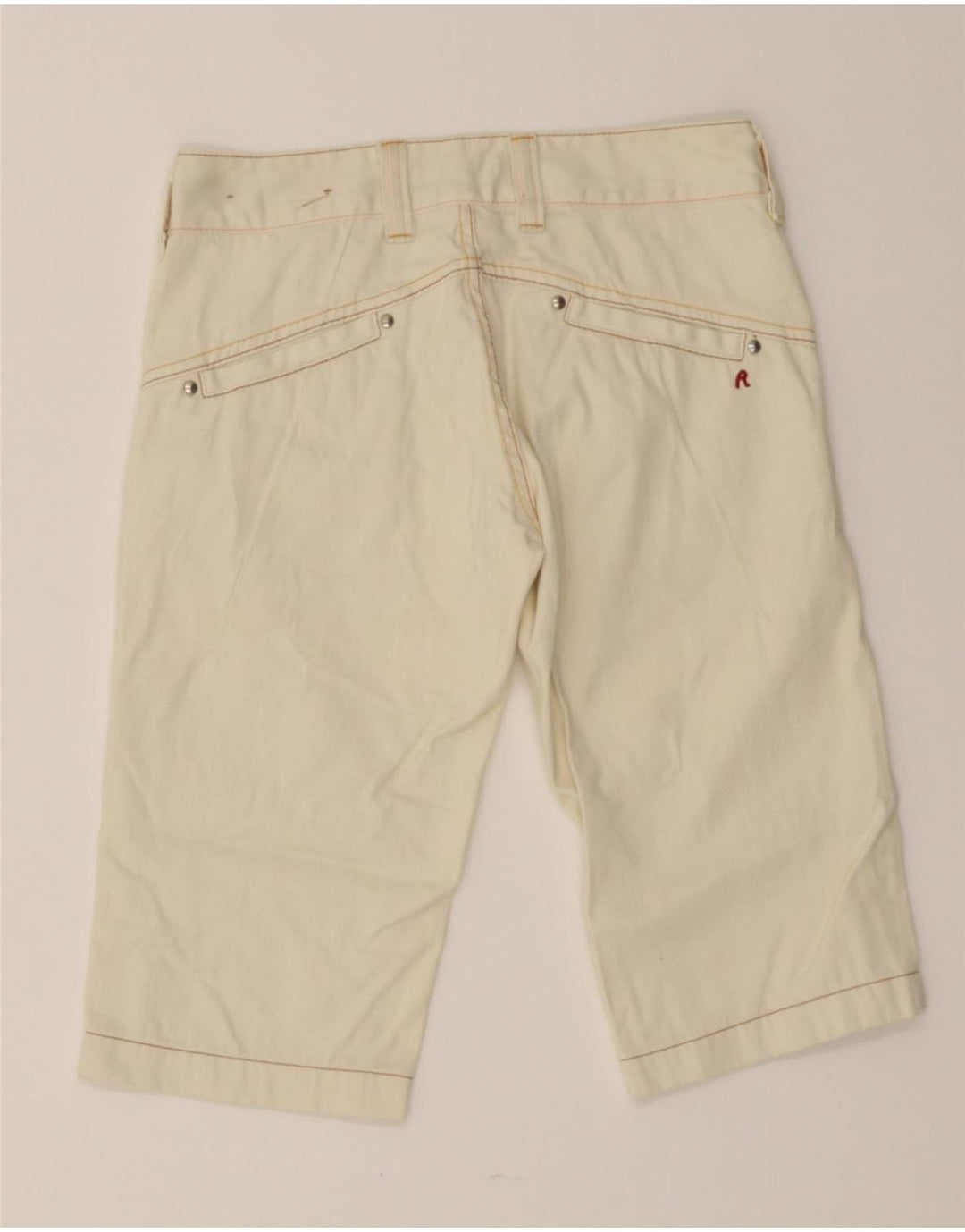 REPLAY Womens Graphic Denim Shorts W28 Medium Off White Cotton Vintage Replay and Second-Hand Replay from Messina Hembry 