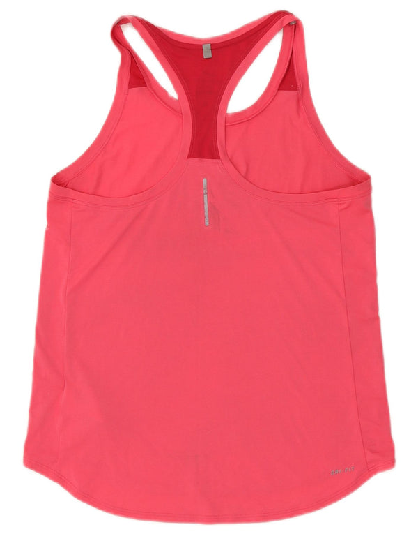 Top cu vestă grafică Nike Dri Fit pentru femei UK 12 Poliester roz mediu
