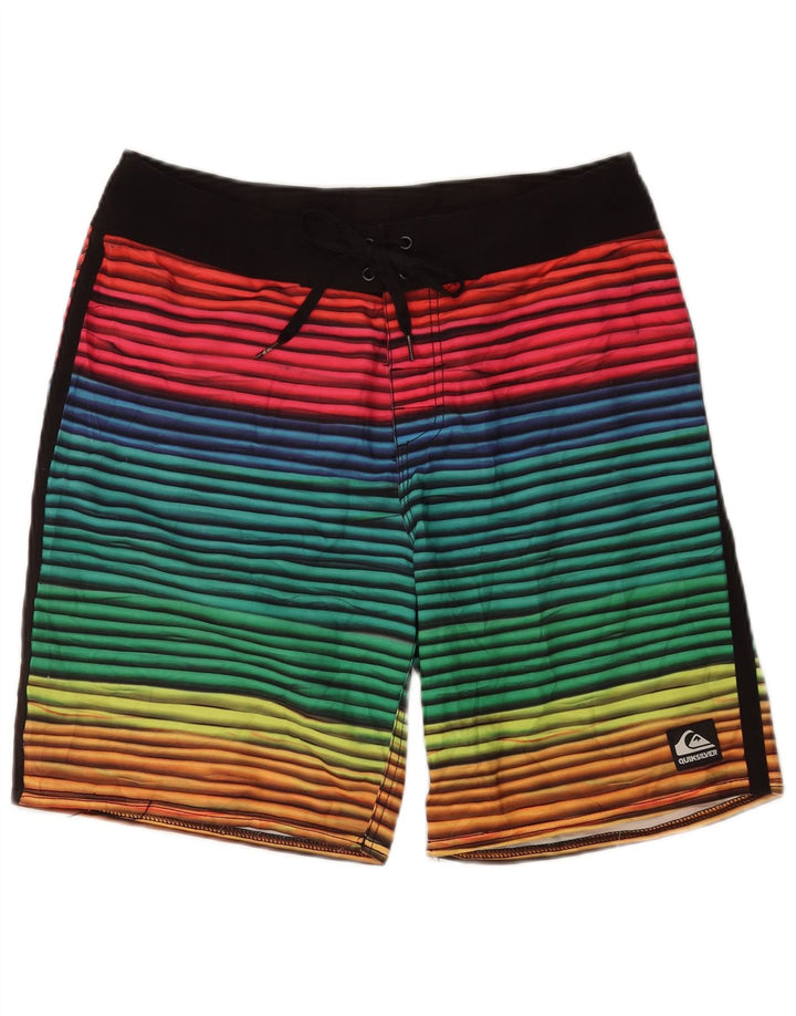 Pantaloni scurți de înot Quiksilver pentru bărbați, poliester cu dungi multicolore medii