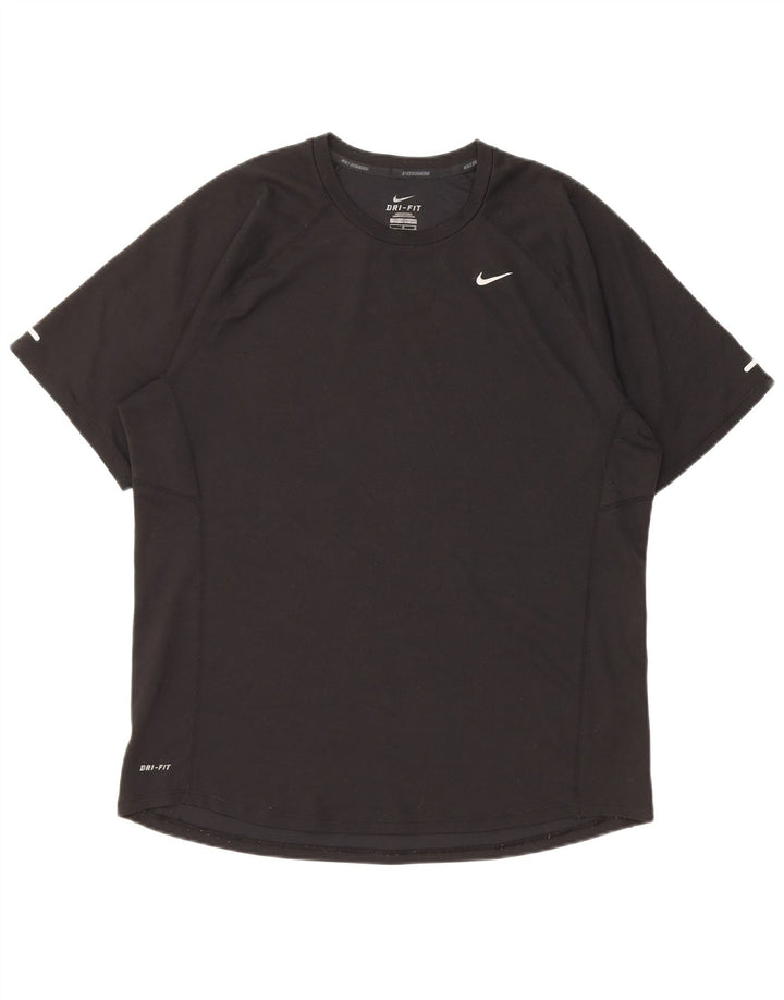 Tricou Nike Dri Fit pentru bărbați Top mare din poliester negru