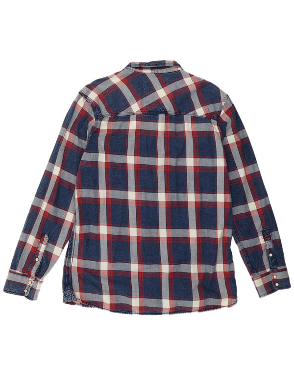 Cămașă pentru bărbați Tom Tompson Slim Fit 2XL, bumbac cu carouri bleumarin