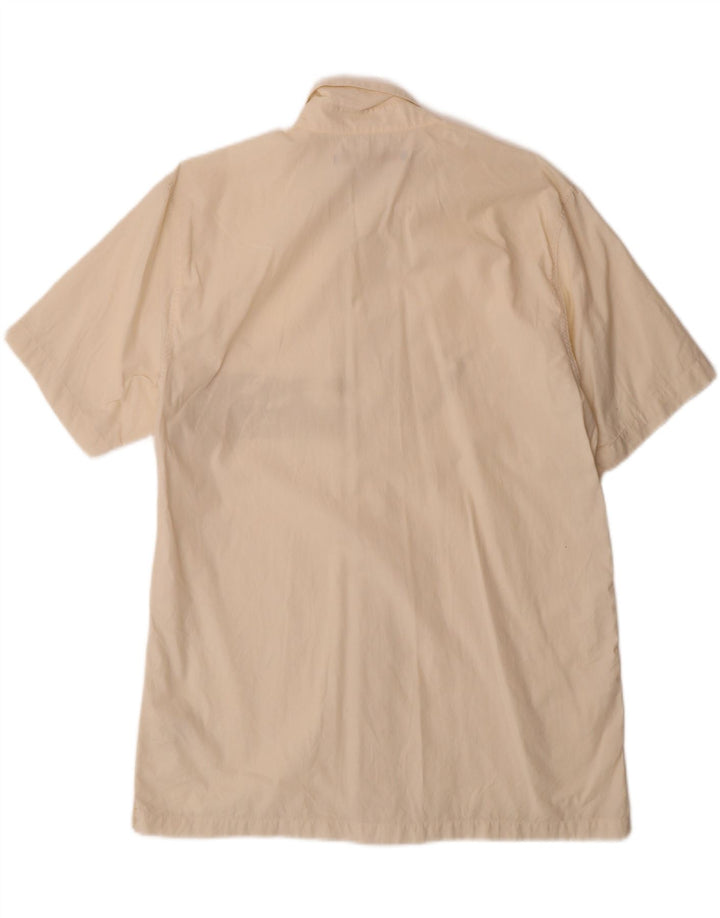 LEE Mens Abstract Pattern Short Sleeve Shirt Medium Beige Cotton Vintage Lee and Second-Hand Lee from Messina Hembry 