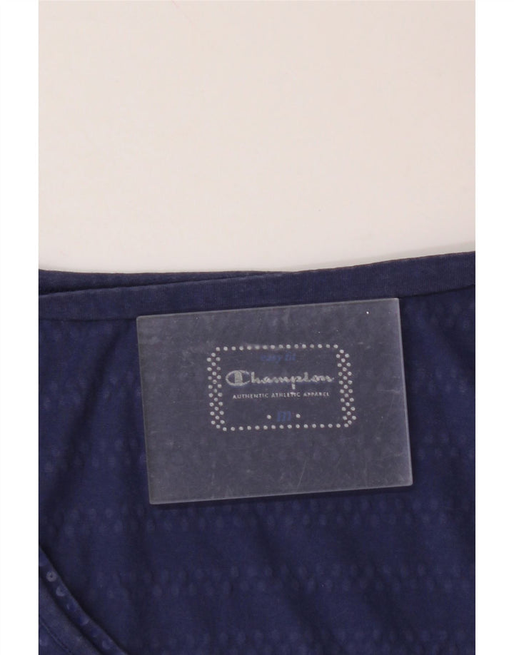 CHAMPION Womens T-Shirt Top UK 12 Medium Navy Blue
