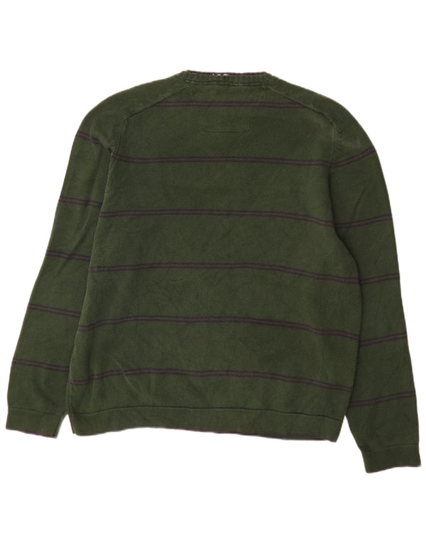 Pulover Nautica pentru bărbați, cu gât crew, XL, bumbac cu dungi verzi