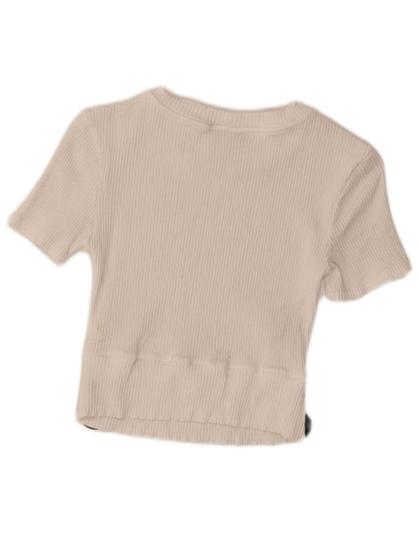 Bluză Crop Top Femei Zara UK 8 Small White Viscose