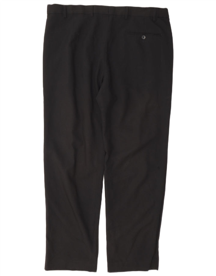 Pantaloni de costum obișnuiți pentru bărbați Marks & Spencer L38 L31 Poliester negru