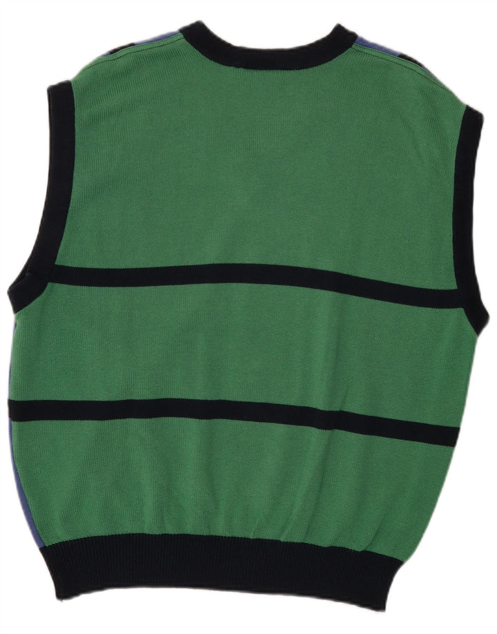 CARLO COLUCCI Vestă Tank Top Femei IT 52 2XL Albastru Colorblock Poliacrilic