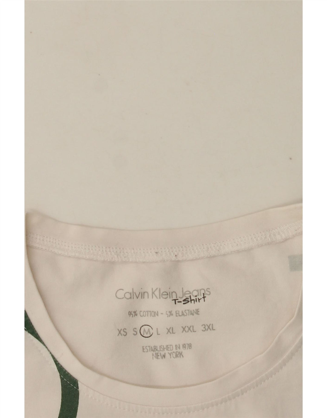 CALVIN KLEIN JEANS Tricou cu grafic pentru femei Top UK 12 Bumbac alb mediu