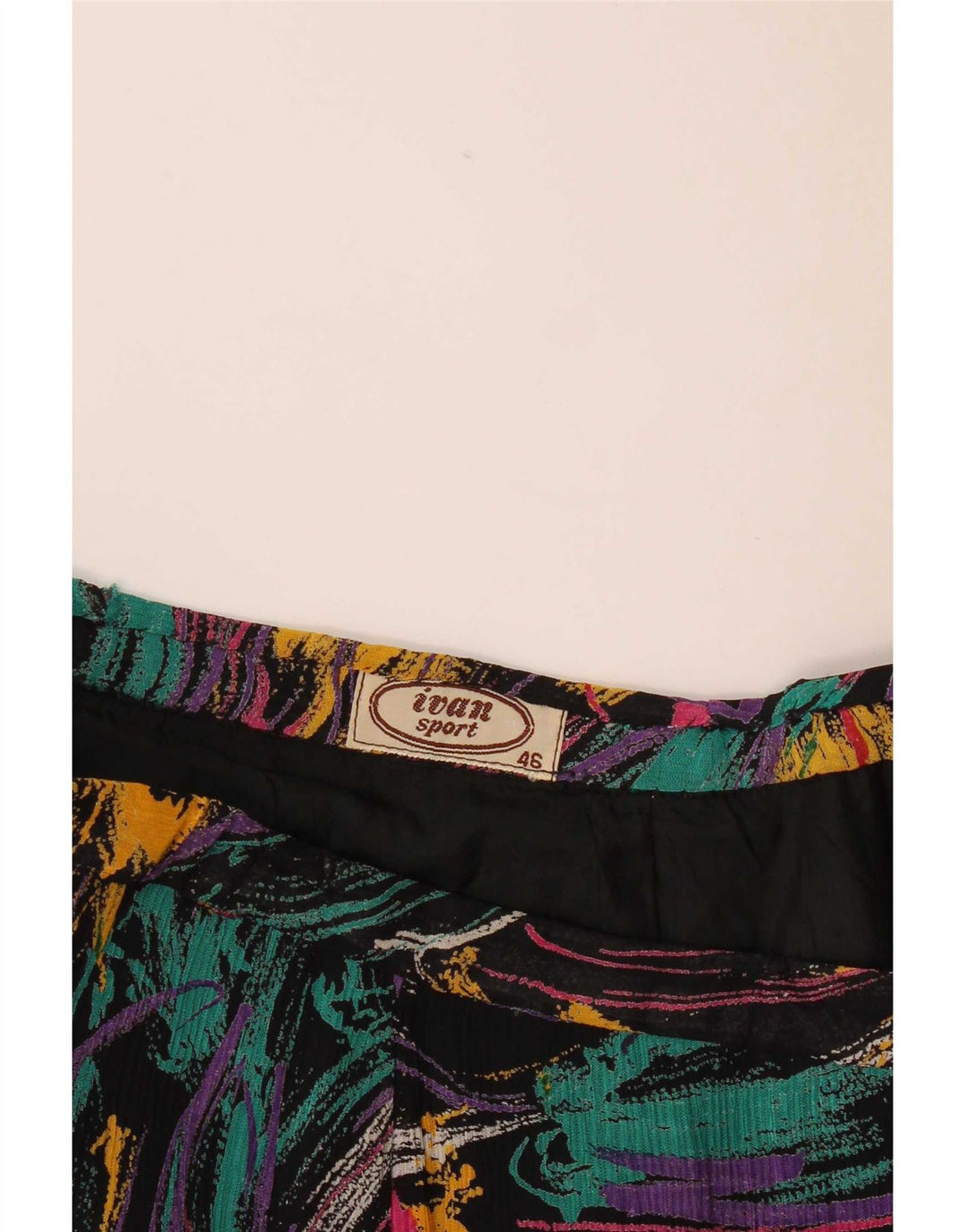 Fusta plisată cu model abstract pentru femei vintage IT 46 Large W28 Multicolor