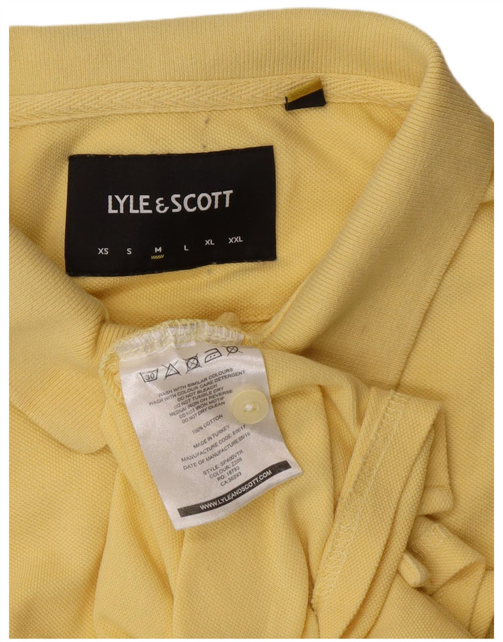 Tricou polo Lyle & Scott pentru bărbați din bumbac galben mediu