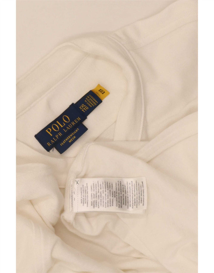 Cămașă Polo Ralph Lauren pentru bărbați, bumbac alb 2XL