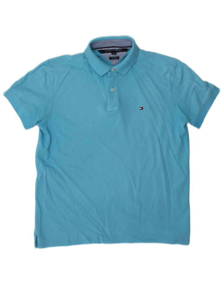 Tricou polo Tommy Hilfiger pentru bărbați, personalizat, albastru mediu