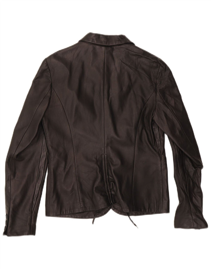 ROCCOBAROCCO Jachetă Blazer pentru Femei cu 2 Nasturi IT 42 Medium Piele Neagră