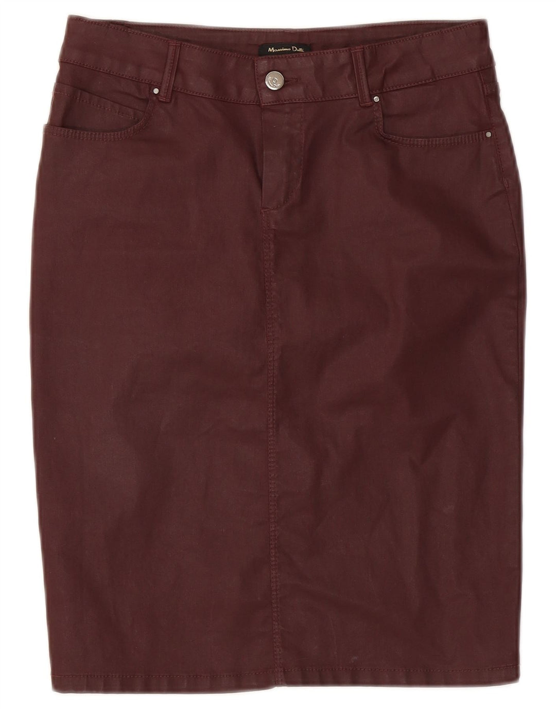 Fusta Creion Femei Massimo Dutti W28 Bumbac Burgundy Mediu