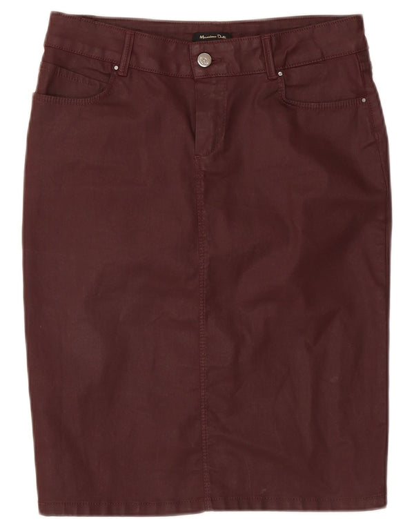 Fusta Creion Femei Massimo Dutti W28 Bumbac Burgundy Mediu