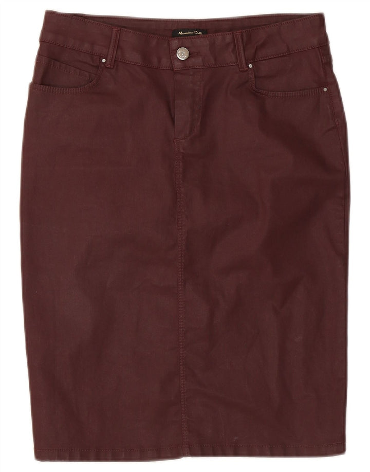 Fusta Creion Femei Massimo Dutti W28 Bumbac Burgundy Mediu
