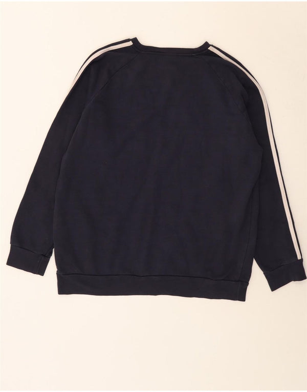 Pulover supradimensionat pentru femei Adidas UK 12/14 Bumbac mediu albastru bleumarin