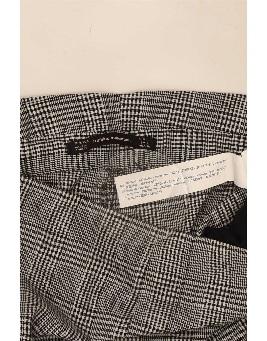 Pantaloni tăiați Trafaluc pentru femei Zara L30 L26 Gri Houndstooth