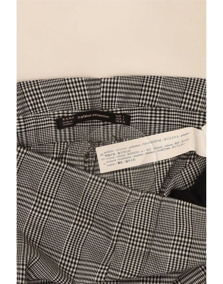 Pantaloni tăiați Trafaluc pentru femei Zara L30 L26 Gri Houndstooth